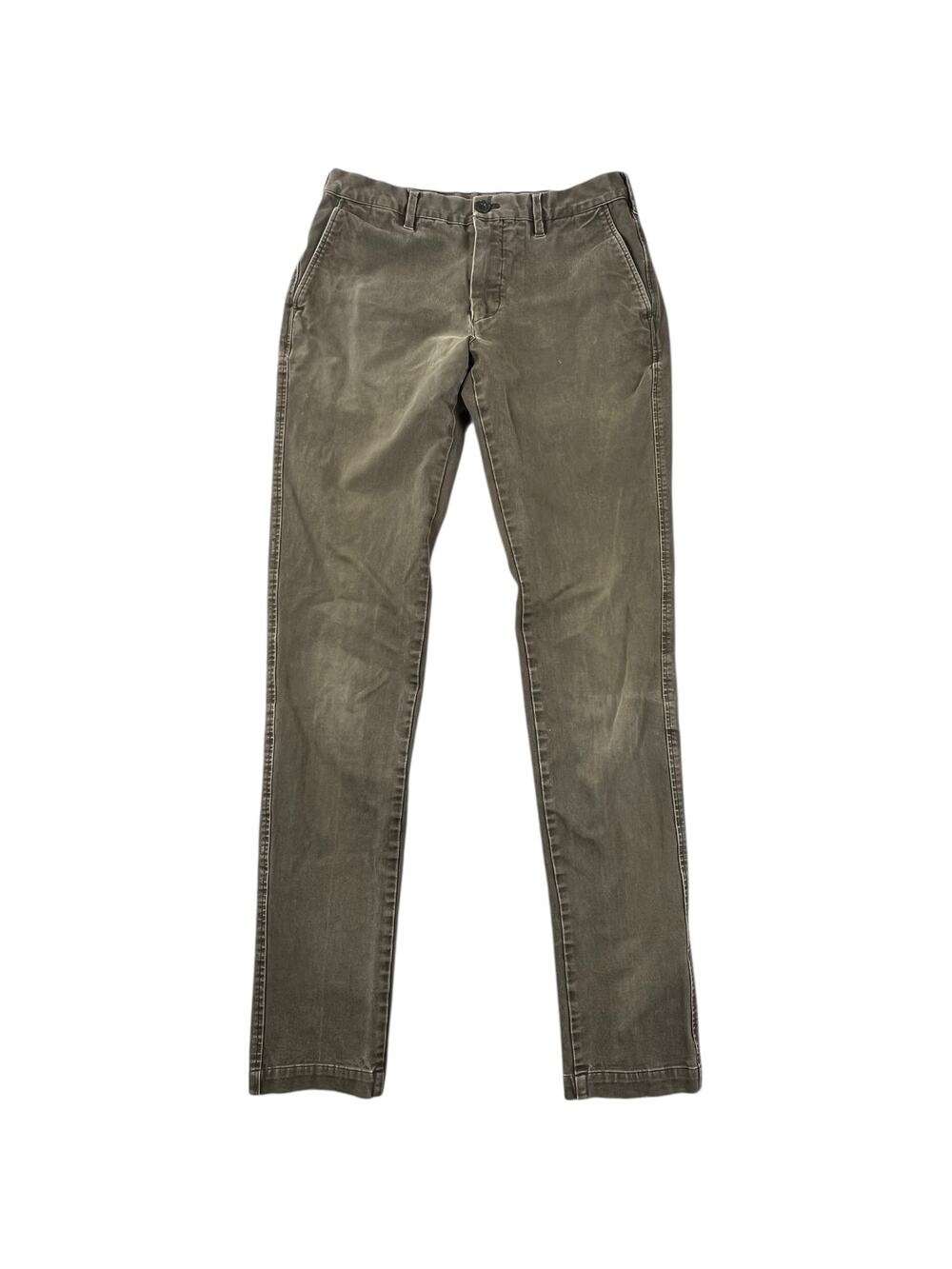 Uniqlo Olive Green Slim Fit Chino Pants Stretch Casual - 28x30
